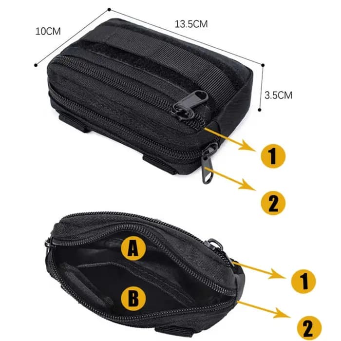 Sac EDC Double couche pour hommes, ceinture tactique Molle, pochette de hanche Oxford, sac banane, a