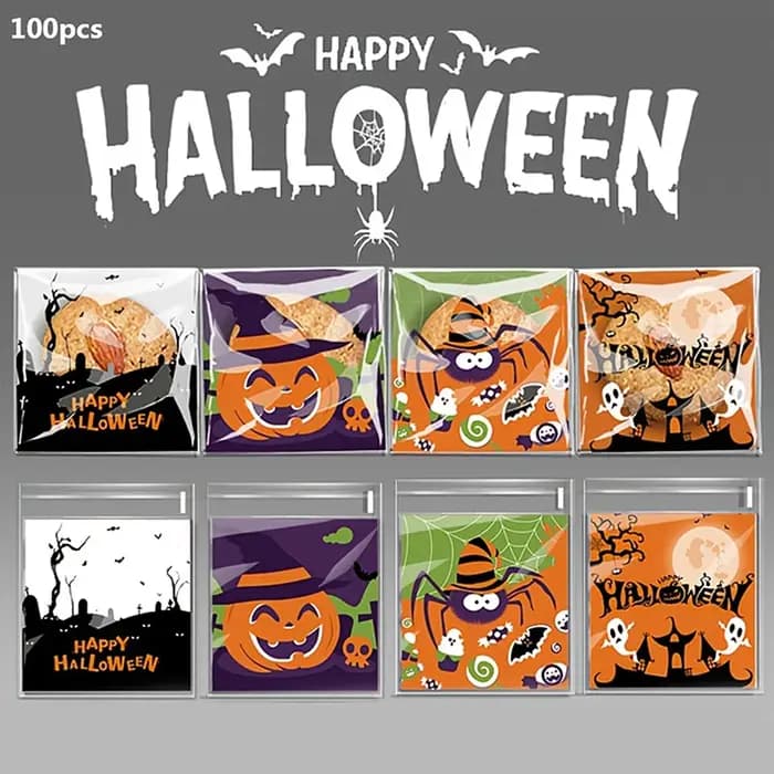 Sac à bonbons citrouille Halloween