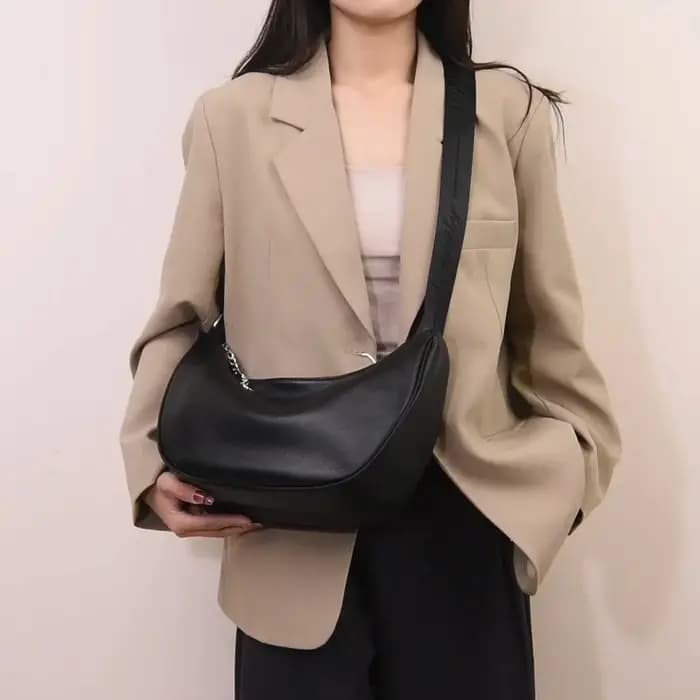 Sac à bandoulière en cuir véritable blanc pour femmes