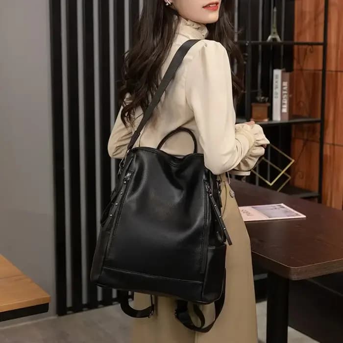 Sac à dos de marque en cuir véritable pour femmes