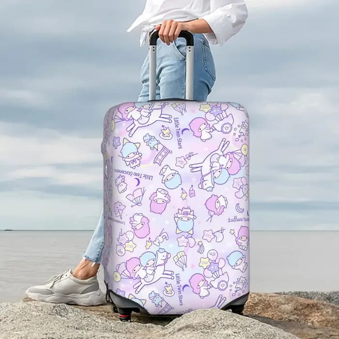 Housse de protection personnalisée pour bagages, motif dessin animé Little Twin Stars, Kiki Lala, adaptée aux valises de 18 à 32 pouces