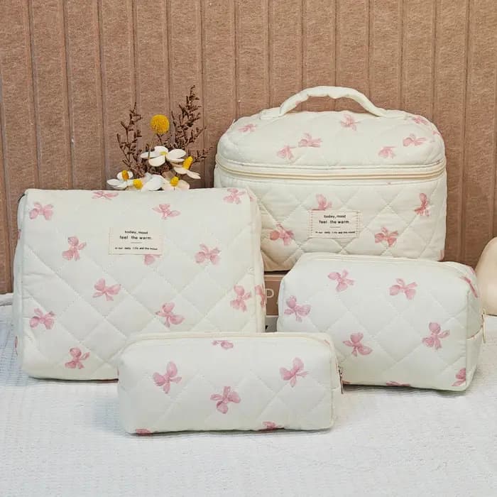 Trousse de maquillage pratique de voyage de grande capacité Matériau polyester floral Style frais et doux Match quotidien Ultra léger résistant à l'usure...