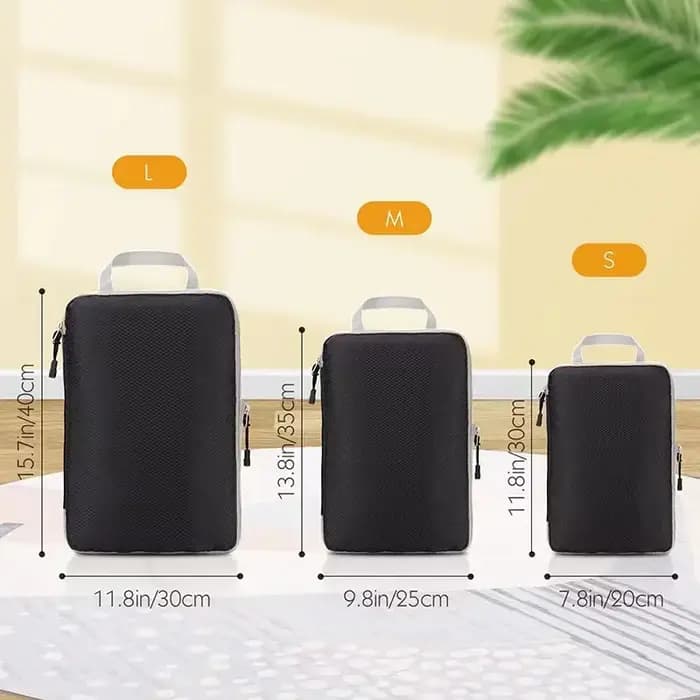 Ensemble de sacs de rangement de compression de voyage trois pièces organisateur de bagages à domicile en nylon cubique style simple moderne pour vêtements chaussures Docu...