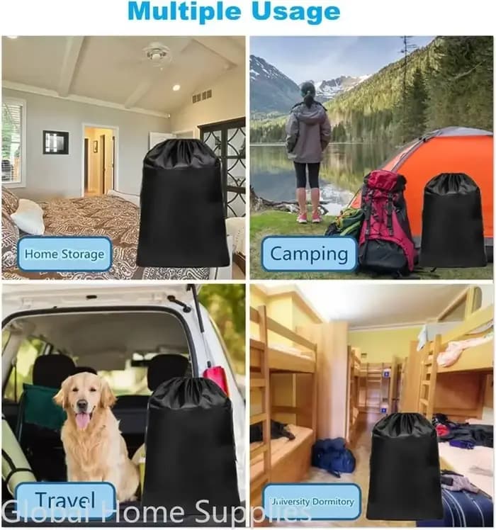 Sac à linge de voyage lavable avec ficelle de proximité
