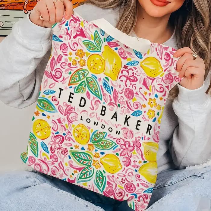 Sacs de rangement tendance T-Ted B-Baker, sac fourre-tout en toile de coton 12/16oz, sac de shopping écologique réutilisable de grande capacité