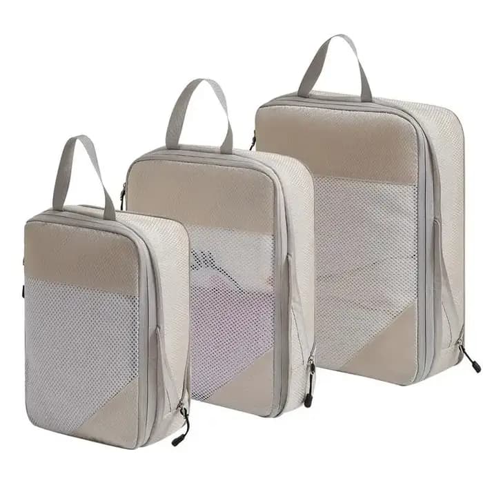 Lot de 3 cubes de rangement compressibles pour voyage