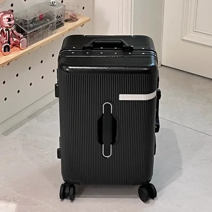 Valise de voyage de luxe à cadre en aluminium, grande capacité, robuste et durable, avec serrure à combinaison, tendance transfrontalière, à roulettes
