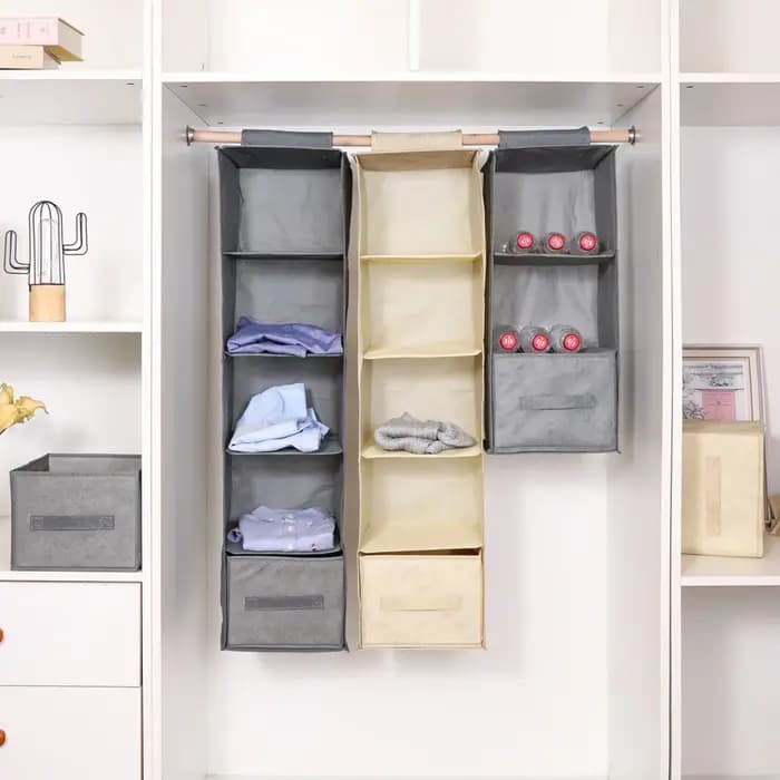 Sac de rangement suspendu en coton et lin