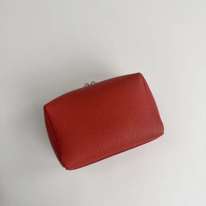 Sac à cosmétiques en cuir véritable pour femmes