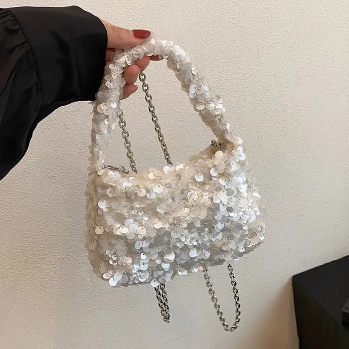2025 nouvelle mode brillant paillettes carré épaule et sacs à bandoulière personnalité exquise haute qualité