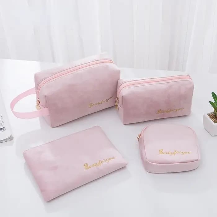 Sac de rangement de maquillage en velours doux pour femme, trousse de toilette pour coussinets, trousse de maquillage de voyage GT, trousse de beauté pour évaluateurs