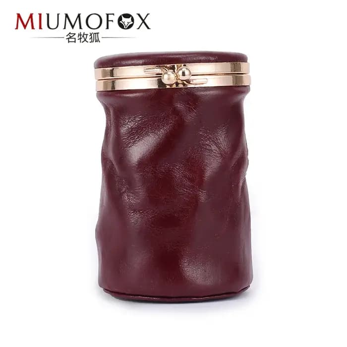 Mini sac à cosmétiques en cuir pour femmes, organisateur de rouge à lèvres Vintage Portable avec mir