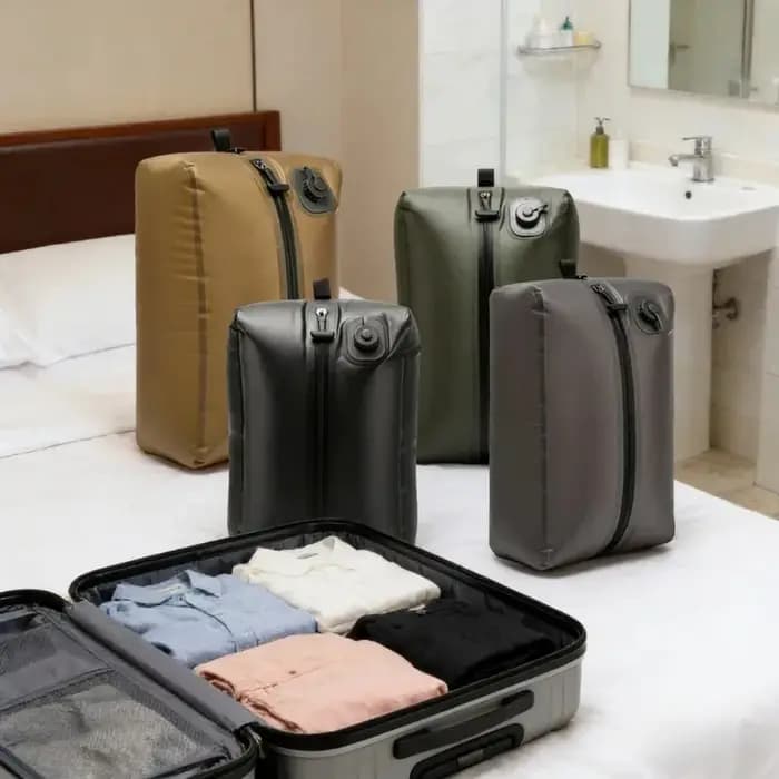 Sac de rangement sous vide automatique avec pompe à air intégrée