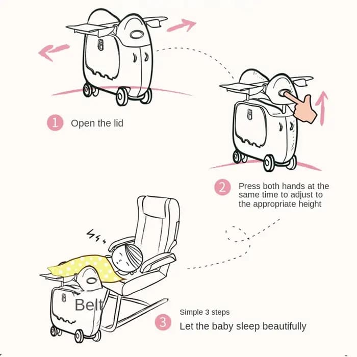 Valise à roulettes multifonctionnelle pour enfants, bagages de dessin animé pour enfants, valise à roulettes de voyage d'embarquement, 20 po, peut s'asseoir ou monté