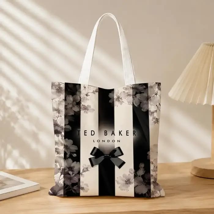 Sacs de rangement de la marque de mode T-Ted B-Baker, sac en toile, adapté au travail, à l'école et aux trajets quotidiens, sac de courses réutilisable.