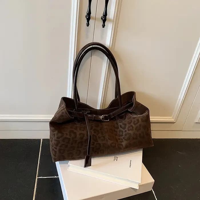 Sacs à bandoulière en cuir PU imprimé léopard pour femmes 2026 – Sac fourre-tout de luxe tendance de