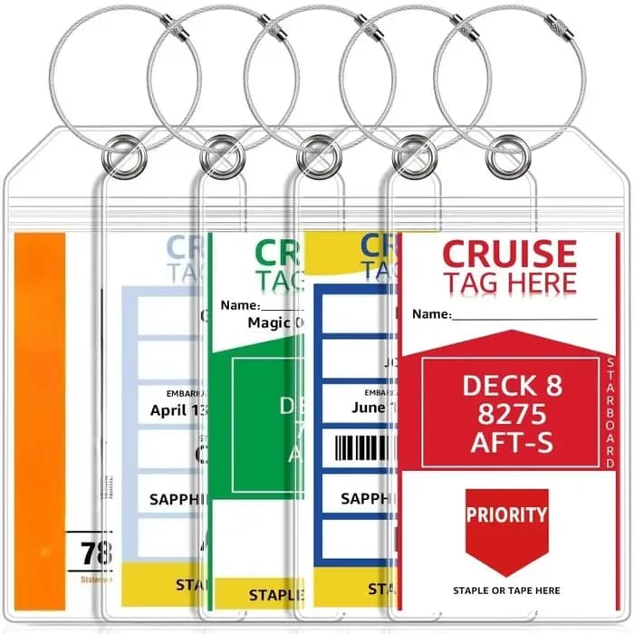 Étiquette de bagage de croisière en PVC transparent épaissi