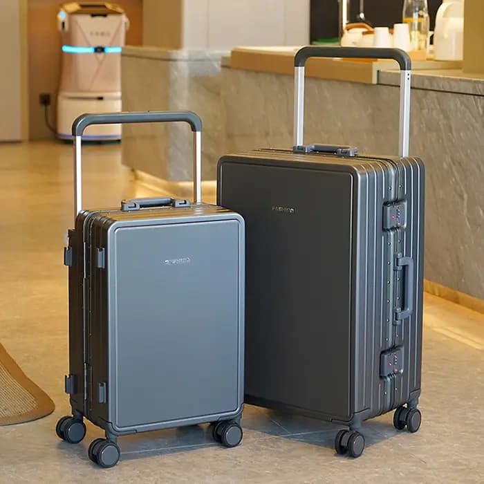 Valise de voyage cadre en aluminium large chariot bagages femme grande capacité muet roue universelle mot de passe boîte bagage à main