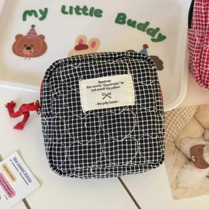 Sac de maquillage classique matelassé en forme de cœur, sac à cosmétiques de grande capacité de Styl