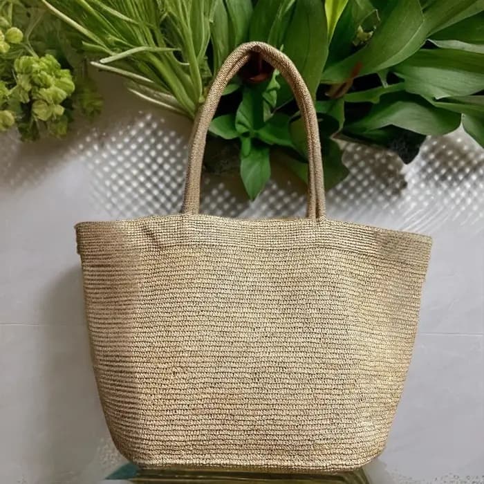 Sac à main en herbe de raphia grande capacité