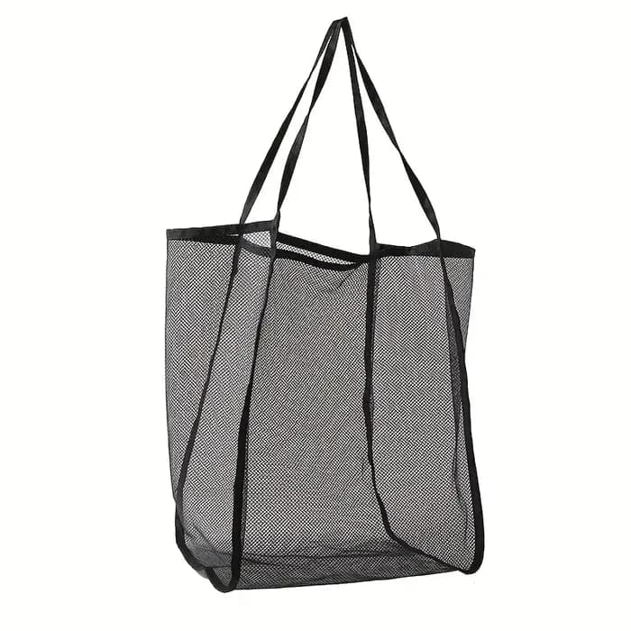 Fourre-tout en maille pliable extra large avec poignées robustes