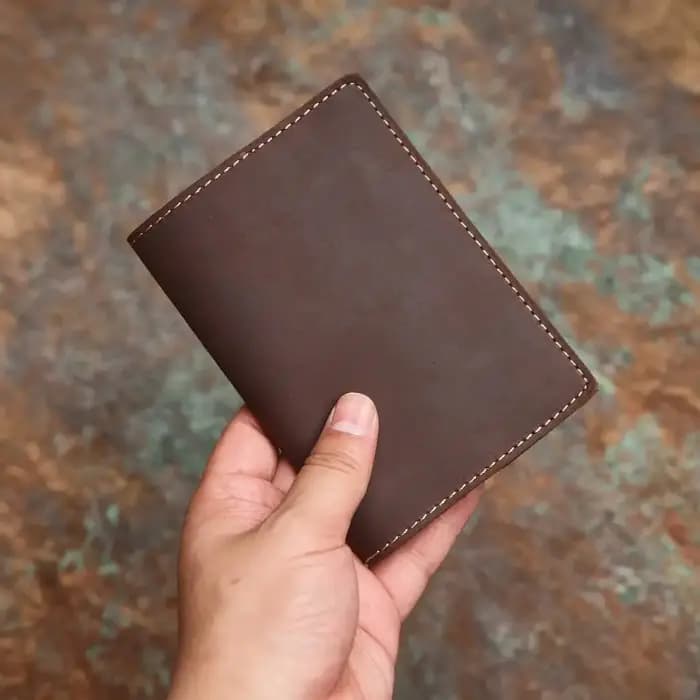 Porte-passeport en cuir véritable