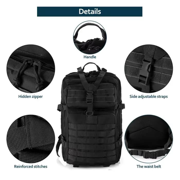 25L/50L robuste en Nylon imperméable à l'eau tactique sport Trekking pêche chasse Camping randonnée sac à dos sacs à dos en plein air