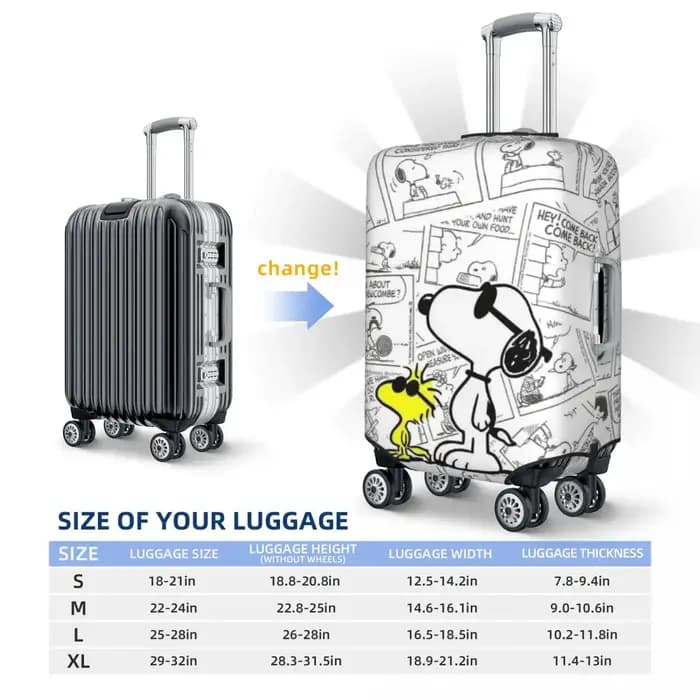 Housse de protection personnalisée pour valise S-Dog-Snoopyes