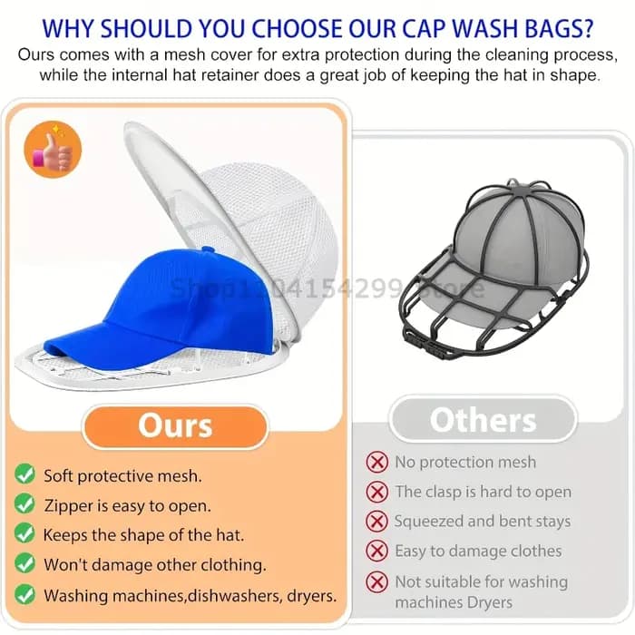 Sac de Protection de lavage de chapeau Portable
