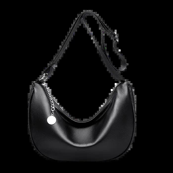 Sac à bandoulière en cuir véritable blanc pour femmes