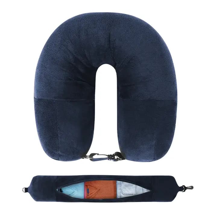 Oreiller cervical de voyage avec vêtements remplissables