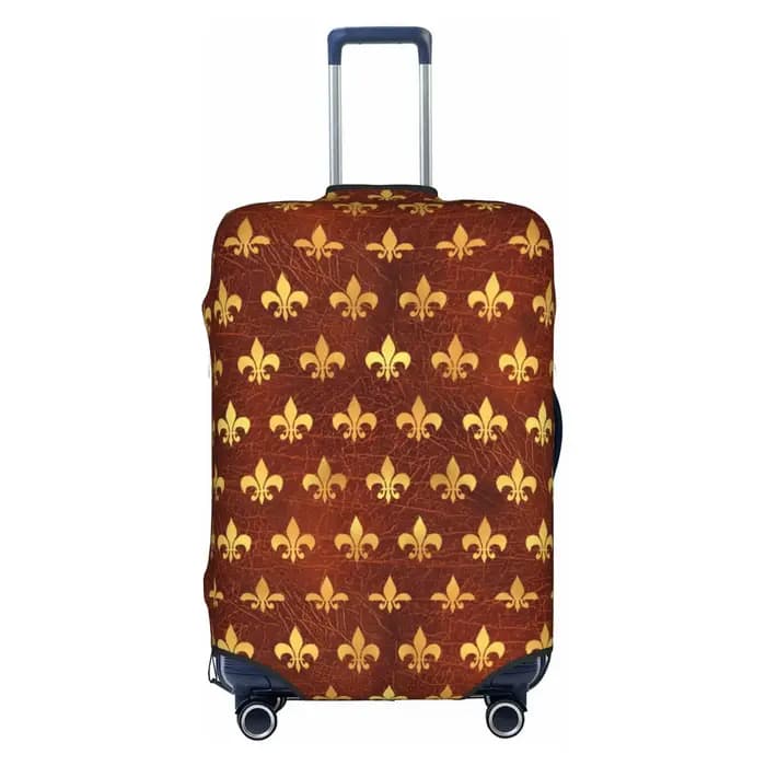 Housse de protection pour bagages en cuir marron doré Royal, motif Fleur De Lis, housse de protectio