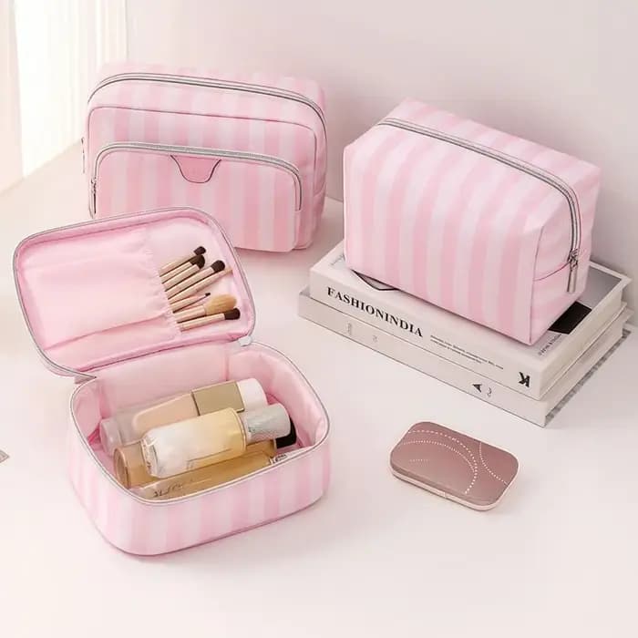 Grande trousse de maquillage portable en tissu Oxford