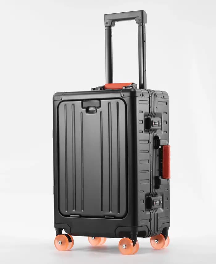 Valise AIWEINY en alliage d'aluminium et de magnésium, ouverture frontale, 360° ° Valise de voyage