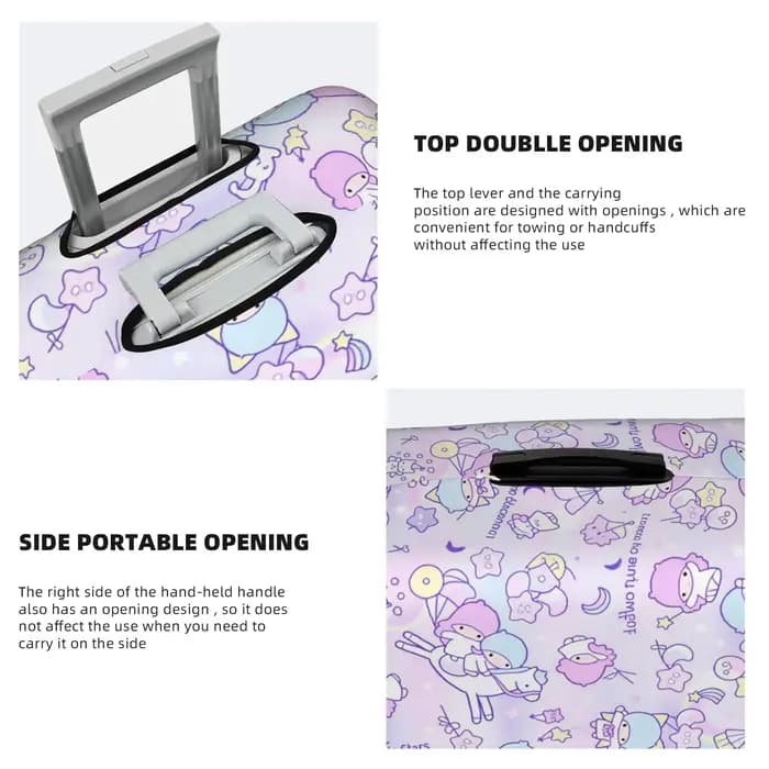 Housse de protection personnalisée pour bagages, motif dessin animé Little Twin Stars, Kiki Lala, adaptée aux valises de 18 à 32 pouces