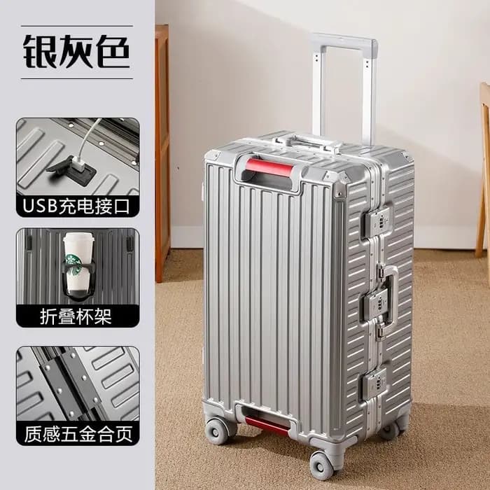 Valise de voyage grande taille avec cadre en aluminium