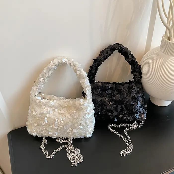2025 nouvelle mode brillant paillettes carré épaule et sacs à bandoulière personnalité exquise haute qualité