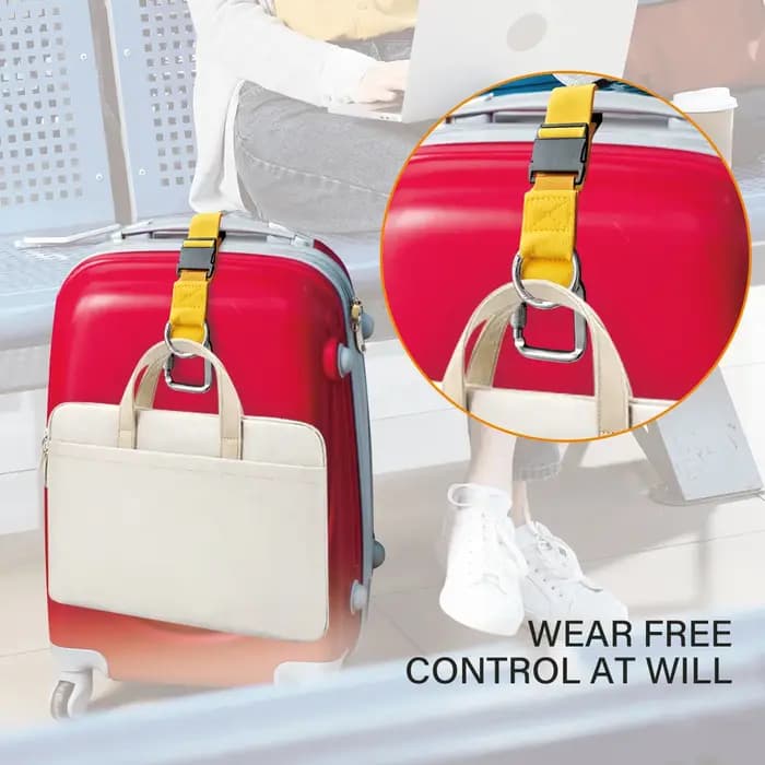 Sangles de bagages réglables avec mousquetons carrés et crochets annulaires pour vêtements et valises