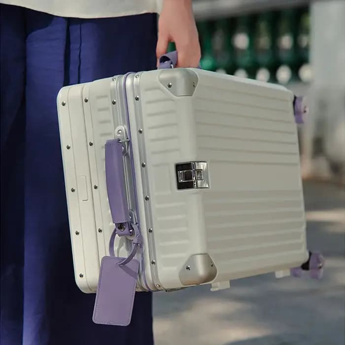 Valise de voyage à poignée large tendance 20/24/26/28 pouces avec porte-gobelet