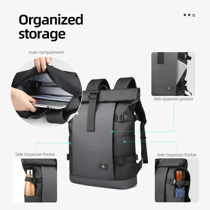 HK sac à dos étanche à roulettes pour hommes grande capacité extensible 17 pouces pochette d'ordinateur loisirs voyage sac à dos randonnée Camping sacs