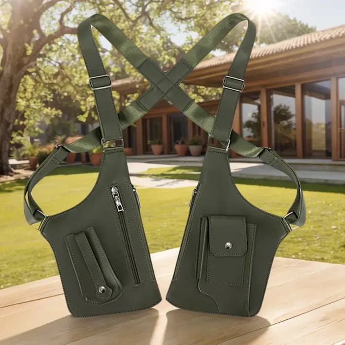 Sac à Double épaule en cuir PU, sac à aisselles antivol, sangle sous les bras, portefeuille de poche