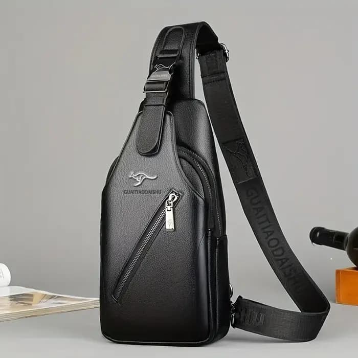 Sac de poitrine en cuir pour hommes, sac de rangement de voyage multifonction, sac messager pour hom