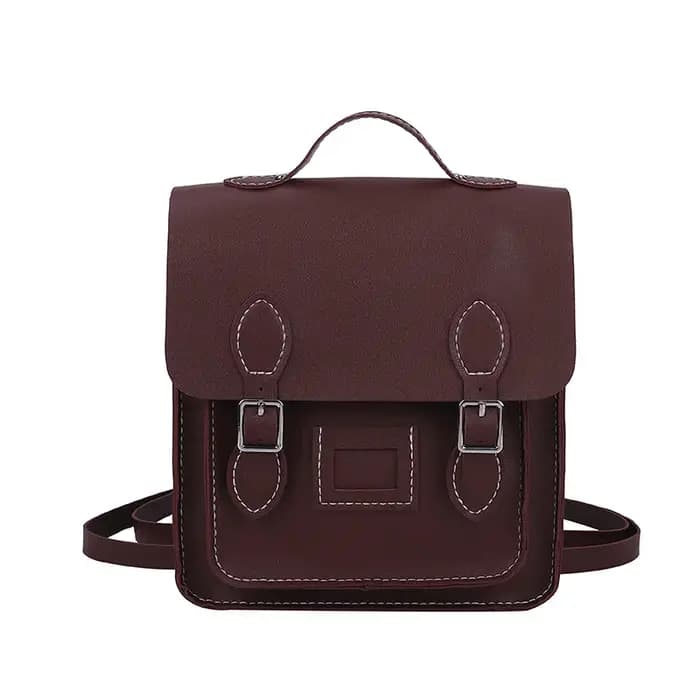 Sac à Dos Vintage Fait à la Main en Cuir PU de Grande Capacité, Ensemble de Sacoches d'Université, C