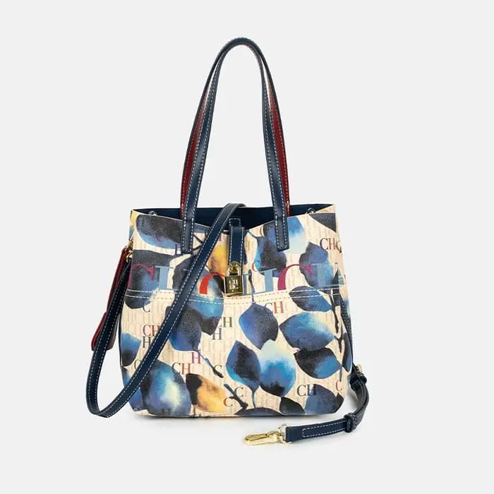 Sac fourre-tout CH coloré brodé avec monogramme