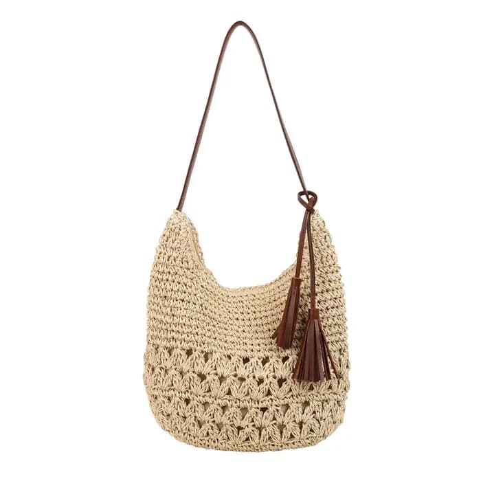 Sac fourre-tout décontracté polyvalent en tissu ajouré pour les vacances à la plage 2026 – Nouveau best-seller grande capacité et durable