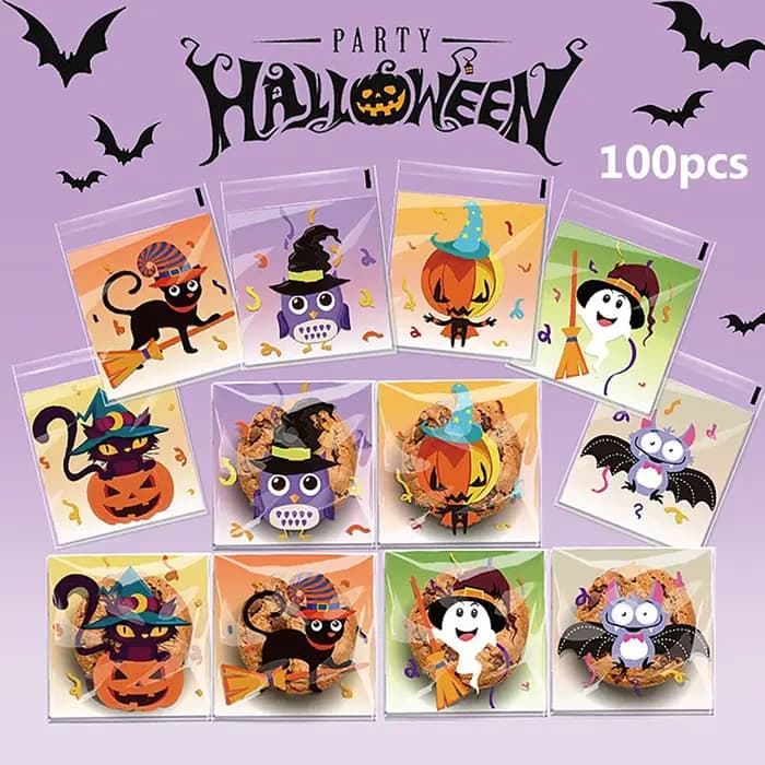 Sac à bonbons citrouille Halloween