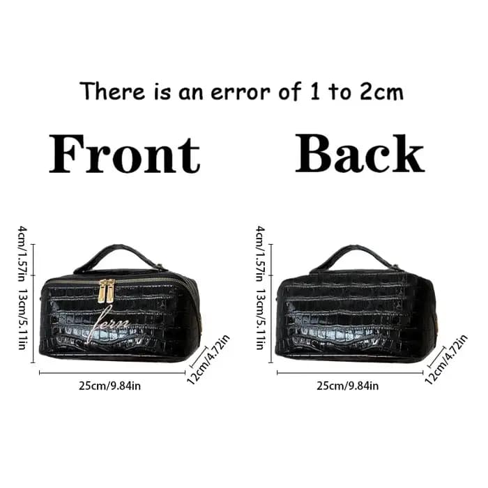 Pochette de maquillage brodée en croco