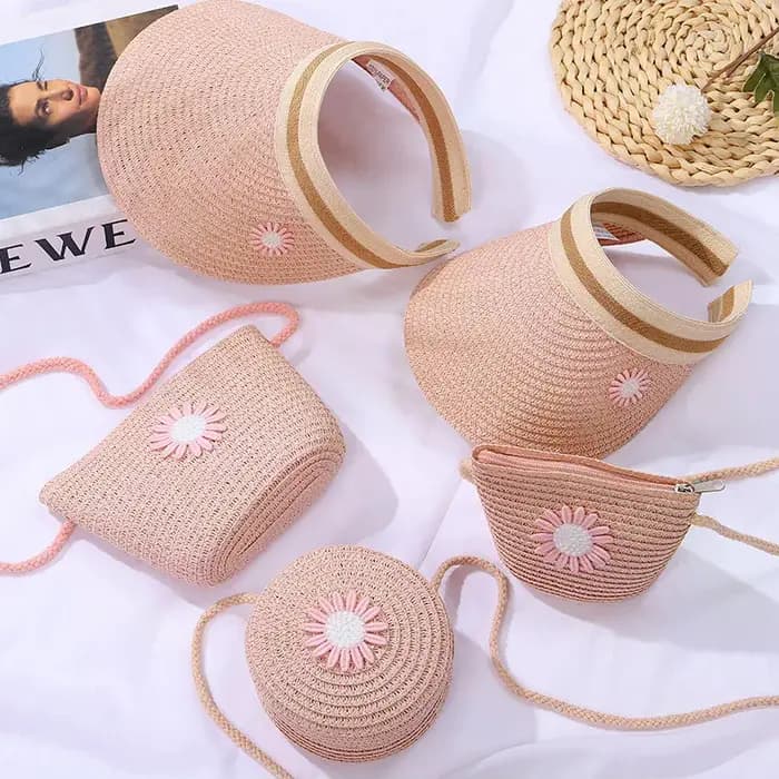 Sac rond en paille tressé pour femme