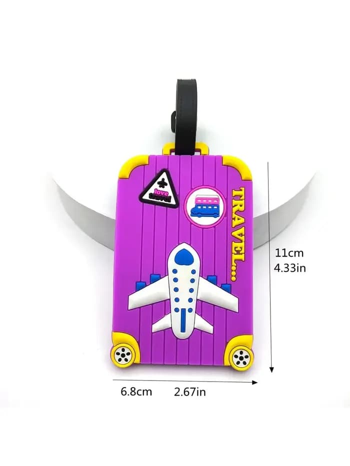 Étiquette de bagage multicolore pour avion créatif