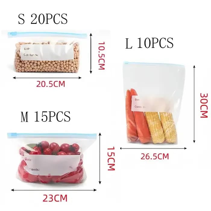 Sac frais réutilisable à fermeture éclair